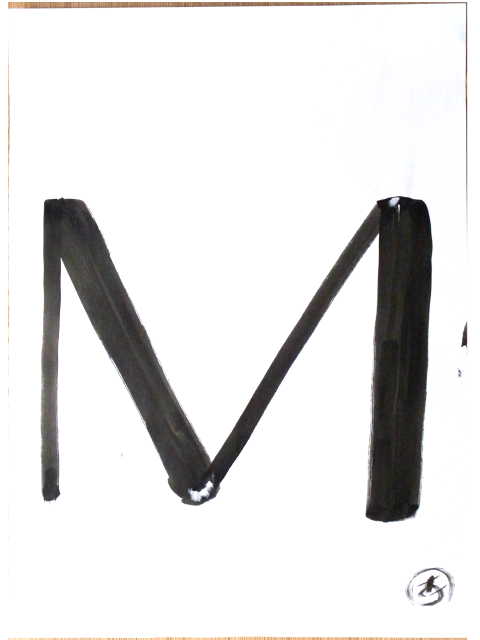 area for drawing - a letter "M".