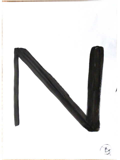 area for drawing - a letter "N".