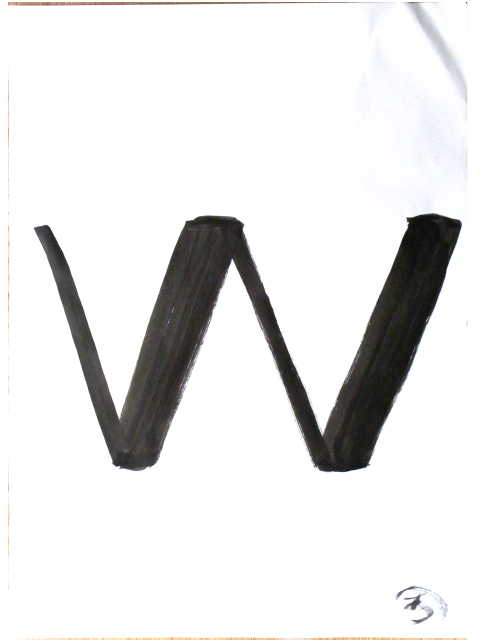 area for drawing - a letter "W".